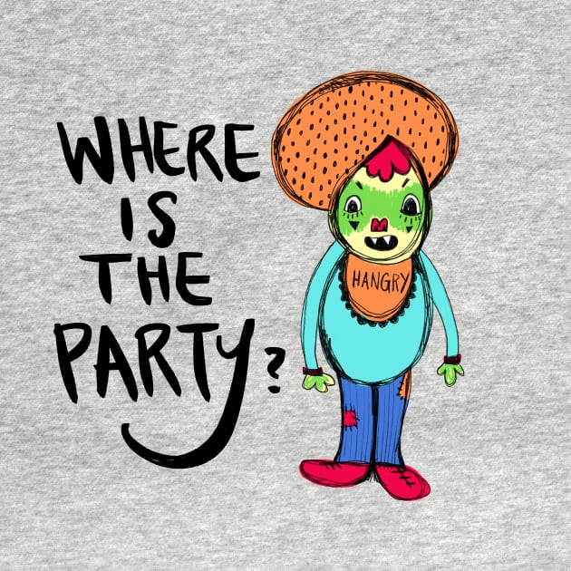 Hangry Where Is The Party Monster: Weird Funny Awkward Creature by Tessa McSorley